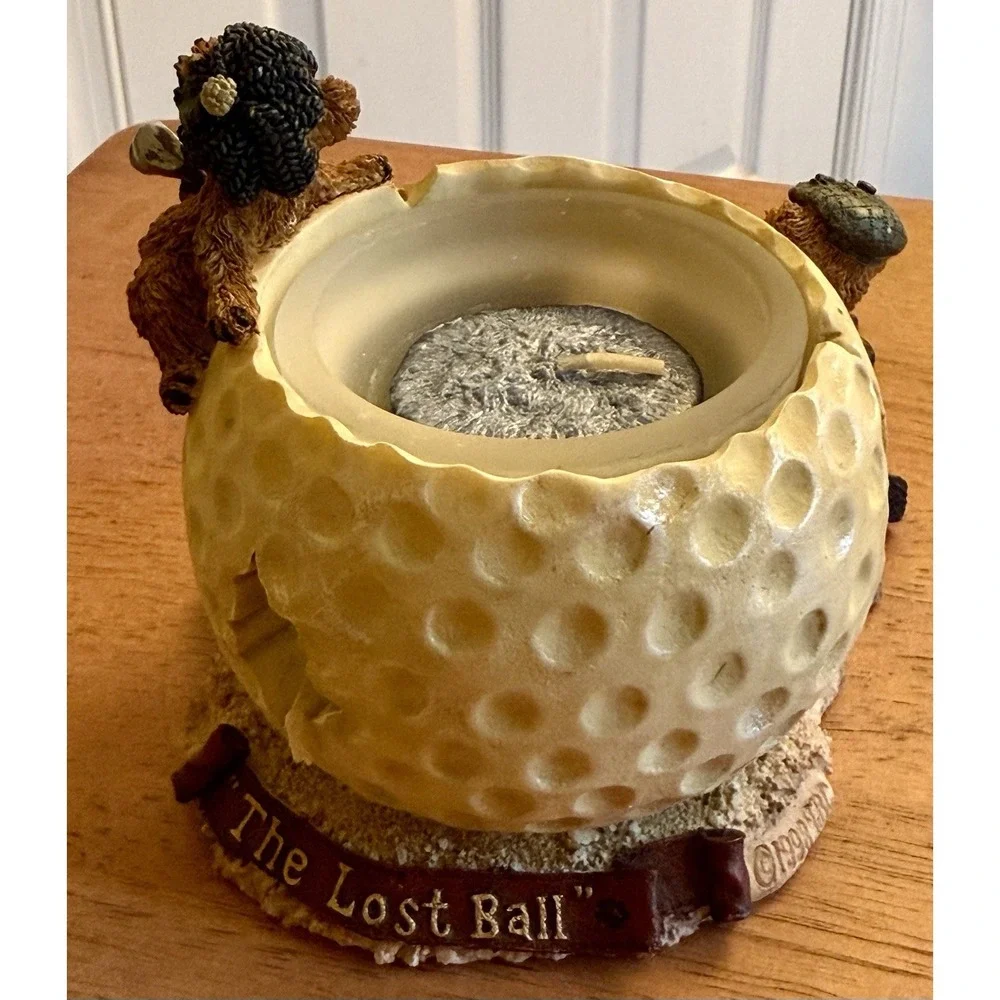 Boyds Bear Sebastian‎ & Nicholas Votive Candle Holder Golf Figurine 27753